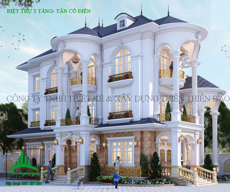 MẪU BIỆT THỰ MINI TÂN CỔ ĐIỂN 3 TẦNG SANG CHẢNH TẠI PHAN THIẾT 2020