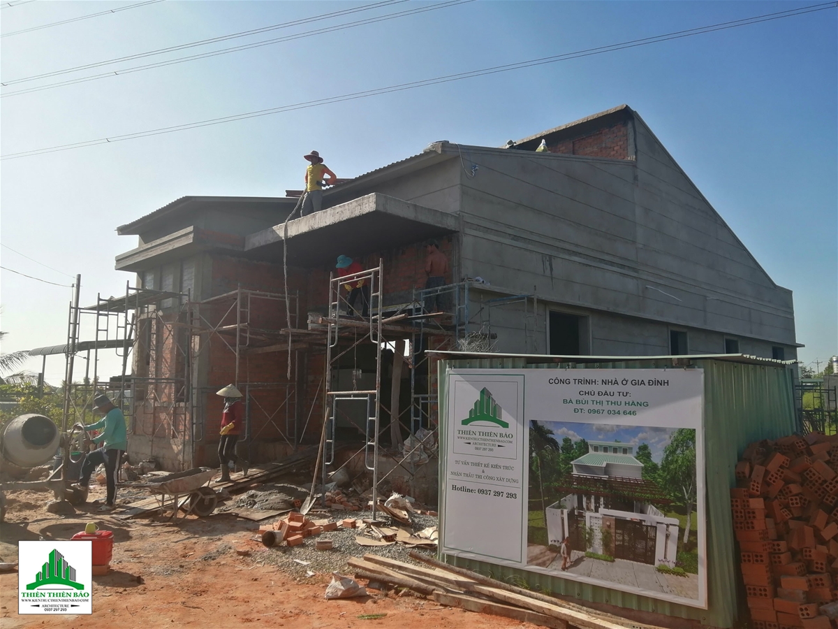 Thi công xây dựng nhà cấp 4 mái lệch - Chị Hằng tại Hàm Liêm THI CÔNG CÔNG TRÌNH NHÀ CẤP 4 MÁI LỆCH - CHỊ HẰNG HÀM LIÊM