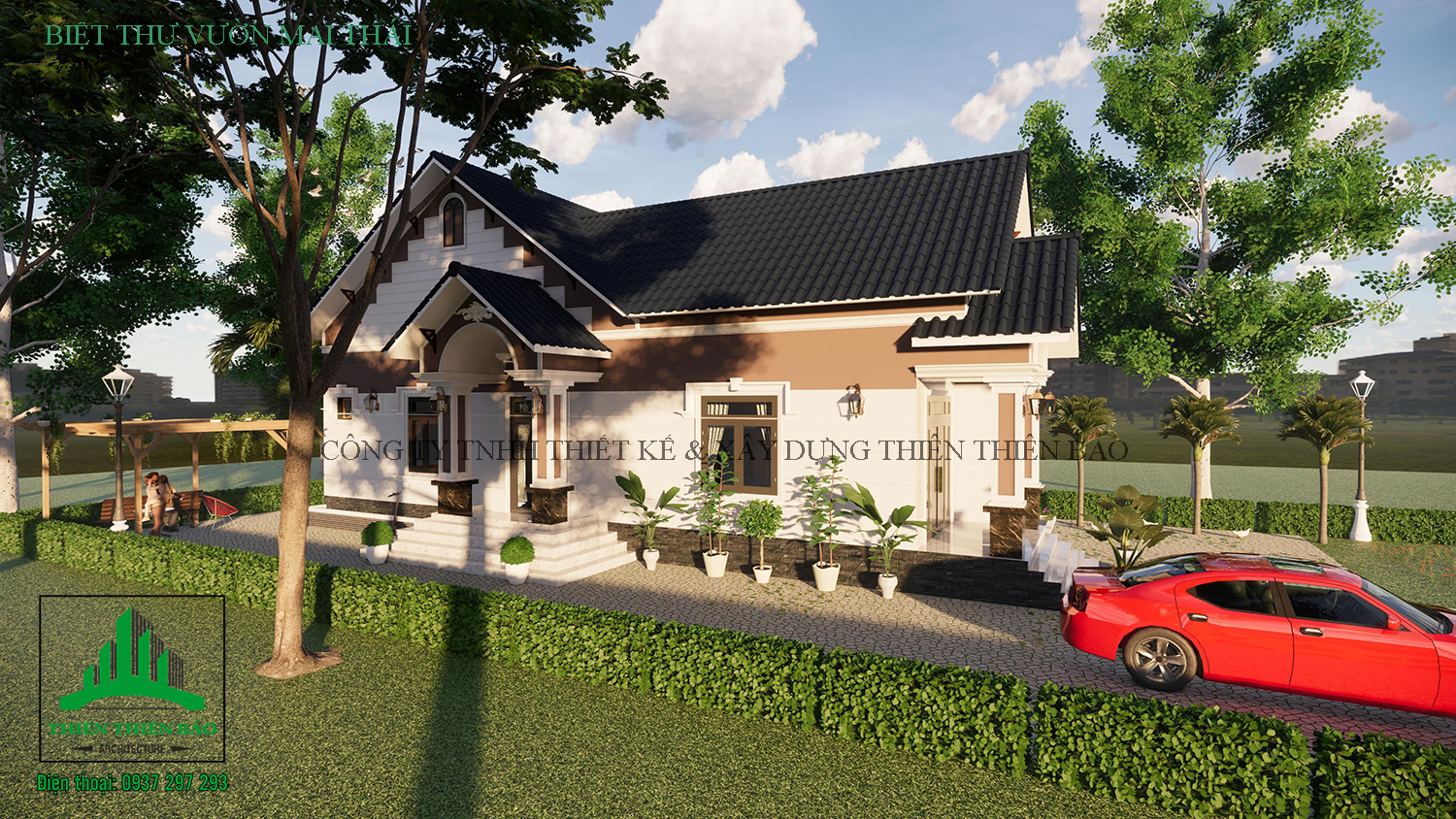 kiến trúc biệt thự vườn mái thái tại Phan Thiết THIẾT KẾ BIỆT THỰ VƯỜN MÁI THÁI MỚI NHẤT TẠI PHAN THIẾT NĂM 2020