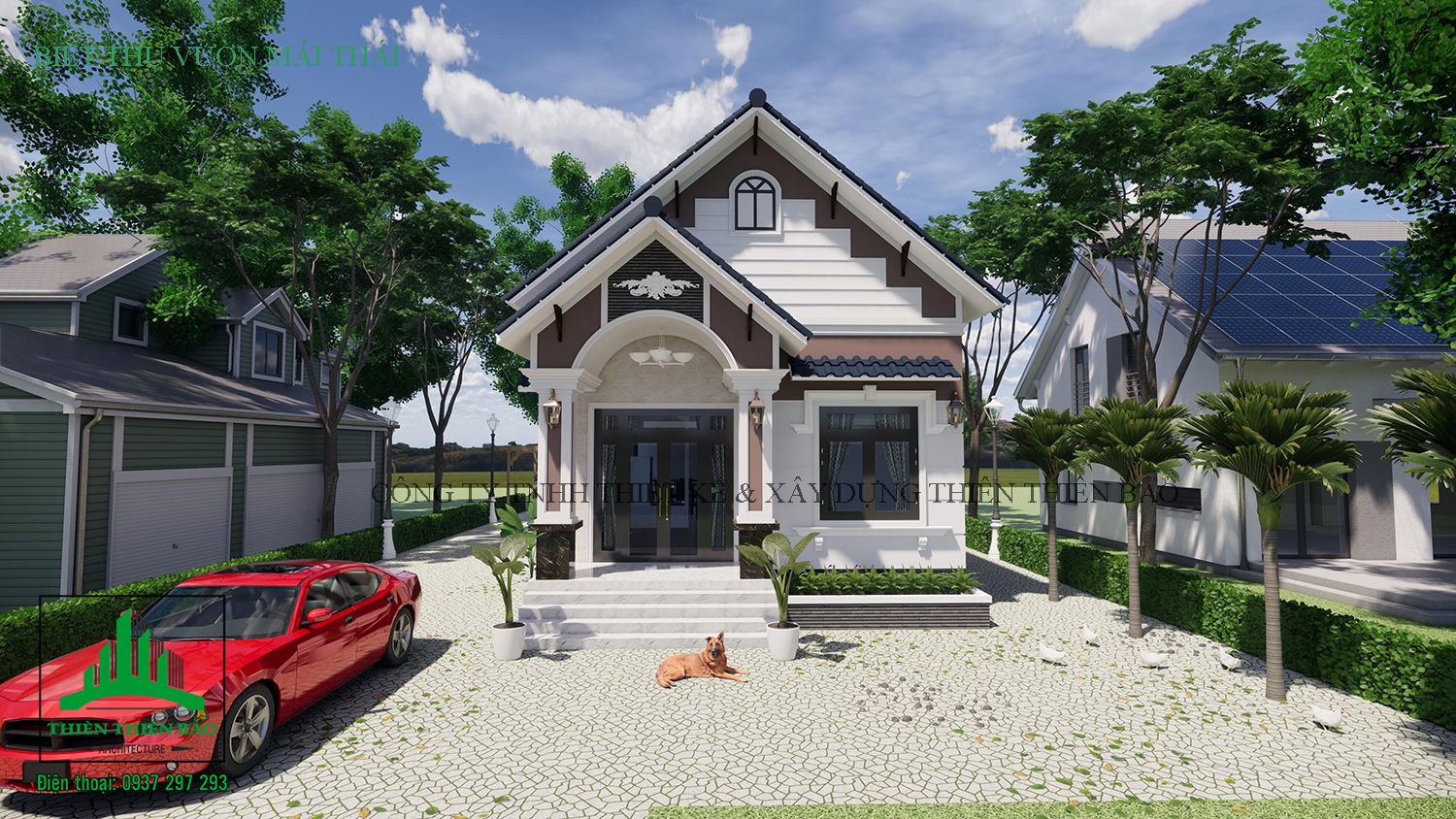kiến trúc biệt thự vườn mái thái tại Phan Thiết THIẾT KẾ BIỆT THỰ VƯỜN MÁI THÁI MỚI NHẤT TẠI PHAN THIẾT NĂM 2020