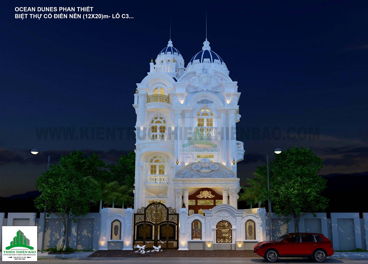 thiết kế kiến trúc biệt thự cổ điển phong cách Thiên Thiên Bảo tại Phan Thiết THIẾT KẾ BIỆT THỰ CỔ ĐIỂN MANG PHONG CÁCH KIẾN TRÚC THIÊN THIÊN BẢO - PHAN THIẾT 2020