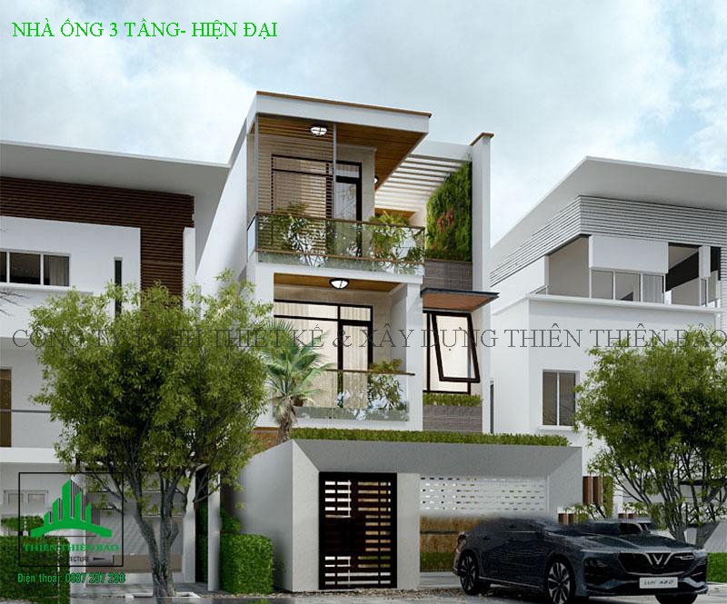 nhà ống 3 tầng hiện đại tại Phan Thiết THIẾT KẾ NHÀ ỐNG 3 TẦNG MẶT TIỀN 4M TẠI PHAN THIẾT