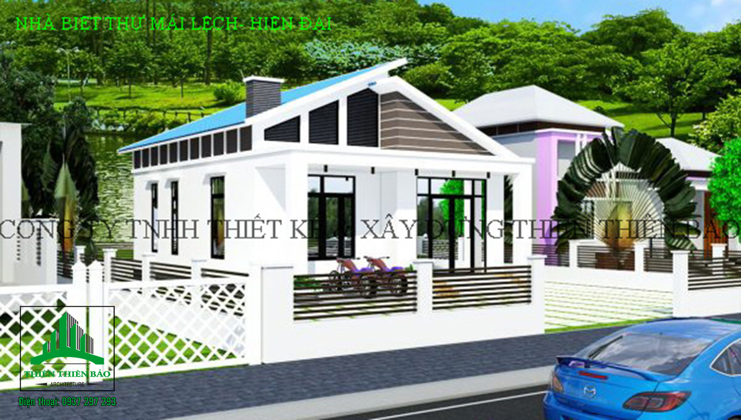 nhà biệt thự trệt- hiện đại mái lệch tại Phan Thiết THIẾT KẾ BIỆT THỰ MÁI LỆCH HIỆN ĐẠI- 3 PHÒNG NGỦ DIỆN TÍCH 9MX16M TẠI PHAN THIẾT