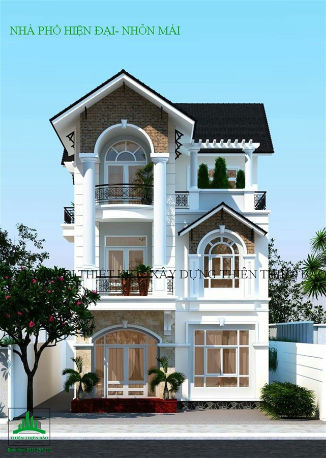 những mẫu nhà phố hiện đại- nhỏn mái tại Phan Thiết THIẾT KẾ NHÀ PHỐ HIỆN ĐẠI- NHỎN MÁI ĐẸP - PHAN THIẾT