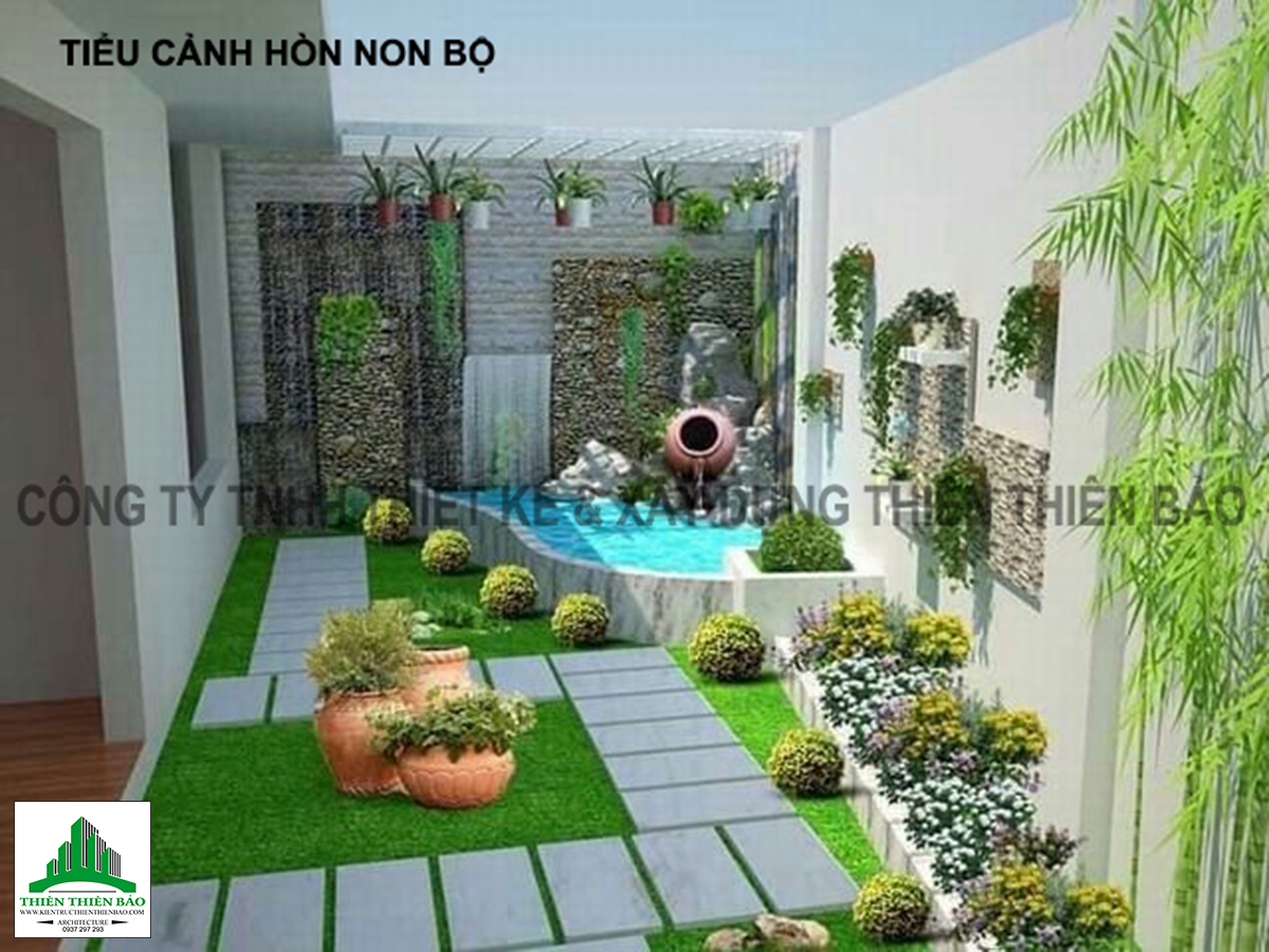 tiểu cảnh hòn non bộ trong thiết kế nhà tại Phan Thiết