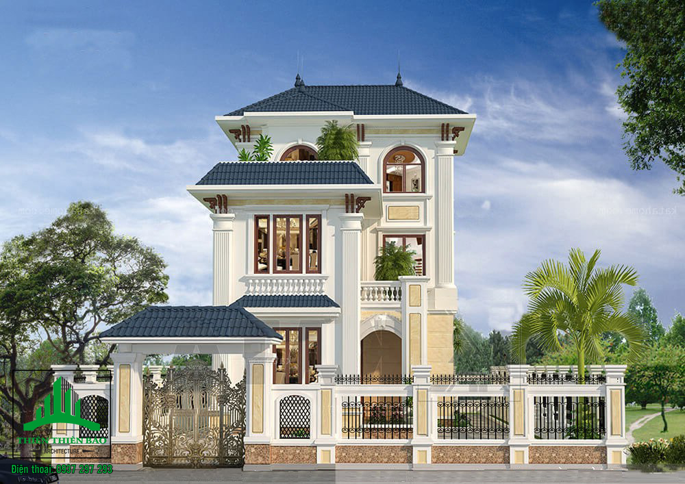thiet.ke.nha.phan.thiet THIẾT KẾ BIỆT THỰ TÂN CỔ ĐIỂN 3 TẦNG ĐẸP MÊ HỒN TẠI PHAN THIẾT