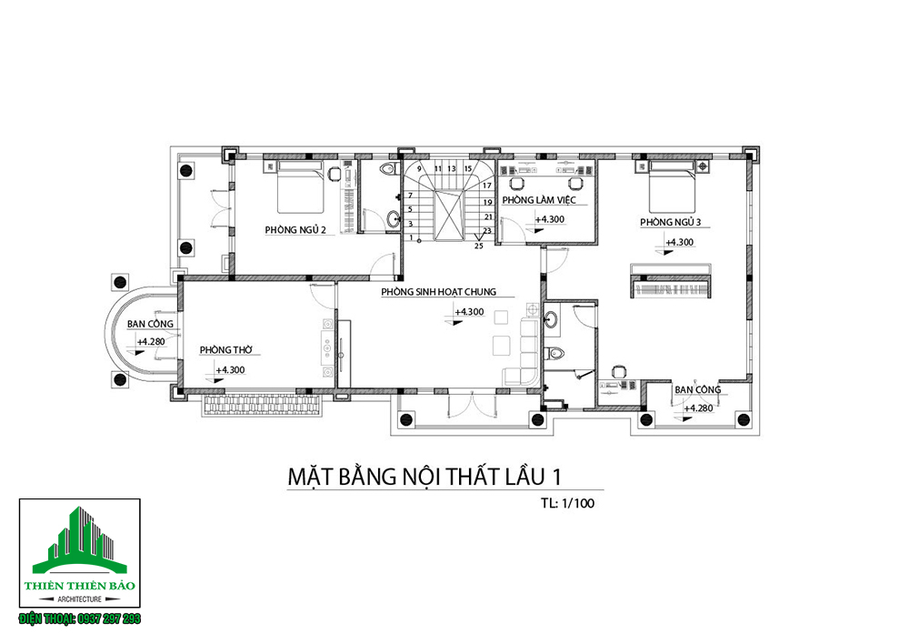 THIẾT KẾ BIỆT THỰ TÂN CỔ ĐIỂN 3 TẦNG TẠI PHAN THIẾT