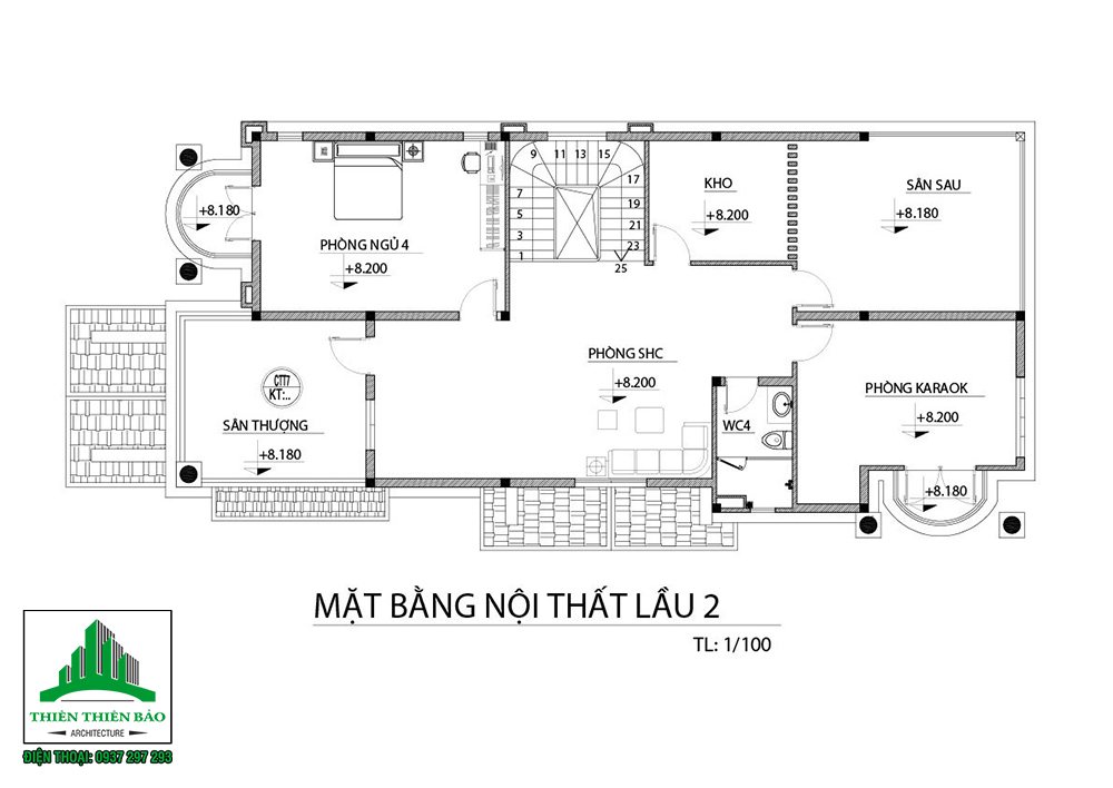 THIẾT KẾ BIỆT THỰ TÂN CỔ ĐIỂN 3 TẦNG TẠI PHAN THIẾT