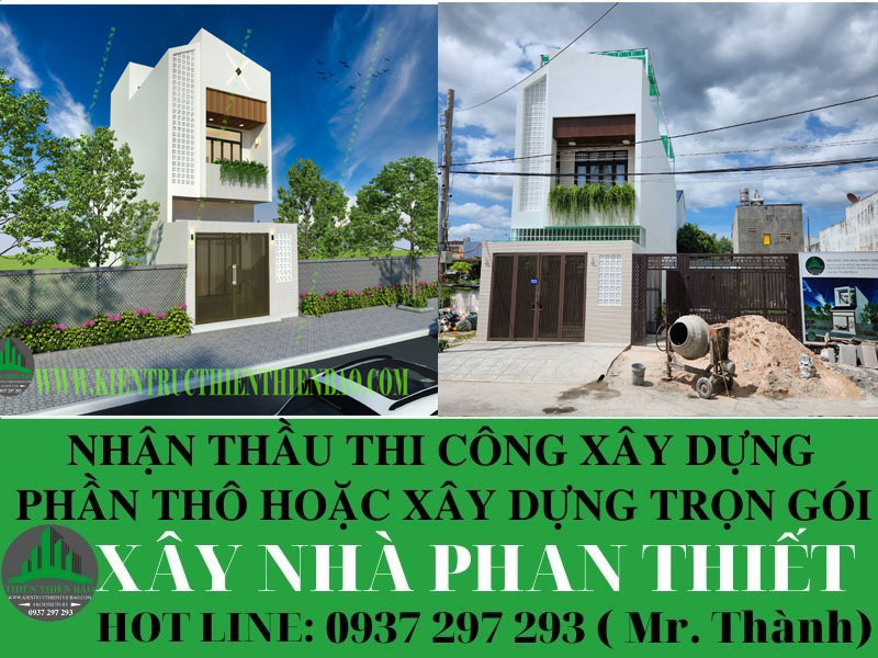 Xây nhà phan thiết - Nhà thầu thi công nhà phố hiện đại