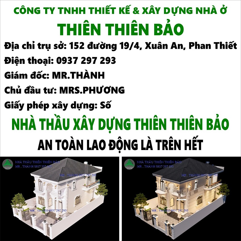 Thiết kế nhà phan thiết - Nhà thầu Thiên Thiên Bảo